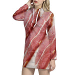 Raw Bacon Print Hoodie Dress