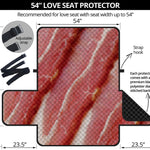 Raw Bacon Print Loveseat Protector