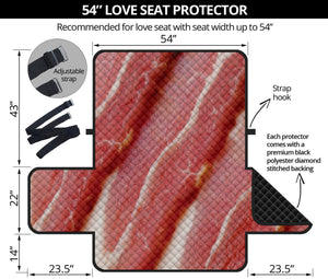 Raw Bacon Print Loveseat Protector