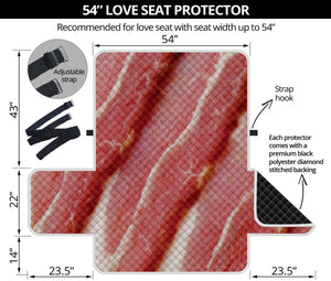 Raw Bacon Print Loveseat Protector