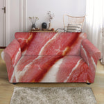 Raw Bacon Print Loveseat Slipcover