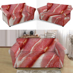 Raw Bacon Print Loveseat Slipcover