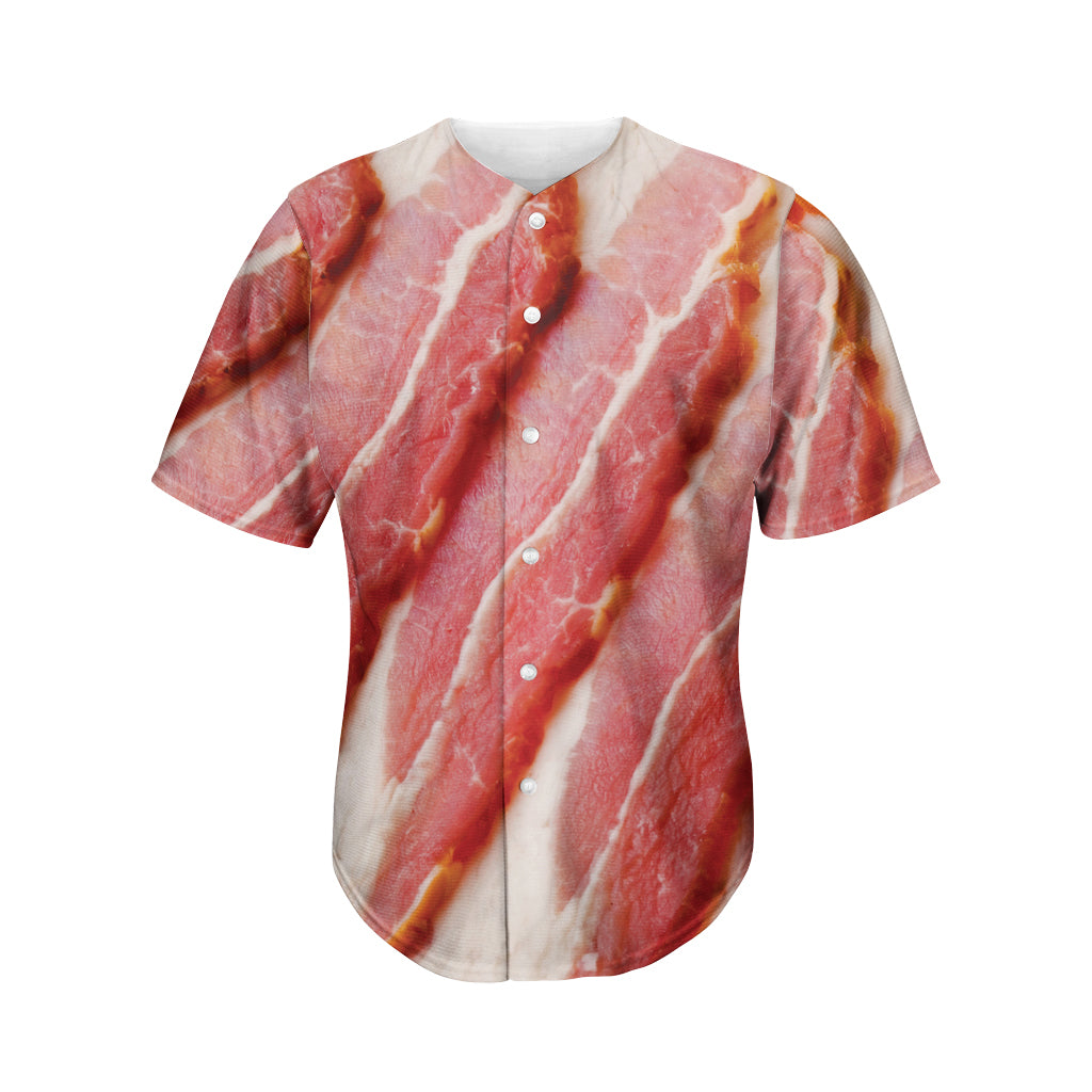 Raw Bacon Print Men's Baseball Jersey