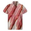 Raw Bacon Print Men's Short Sleeve Shirt