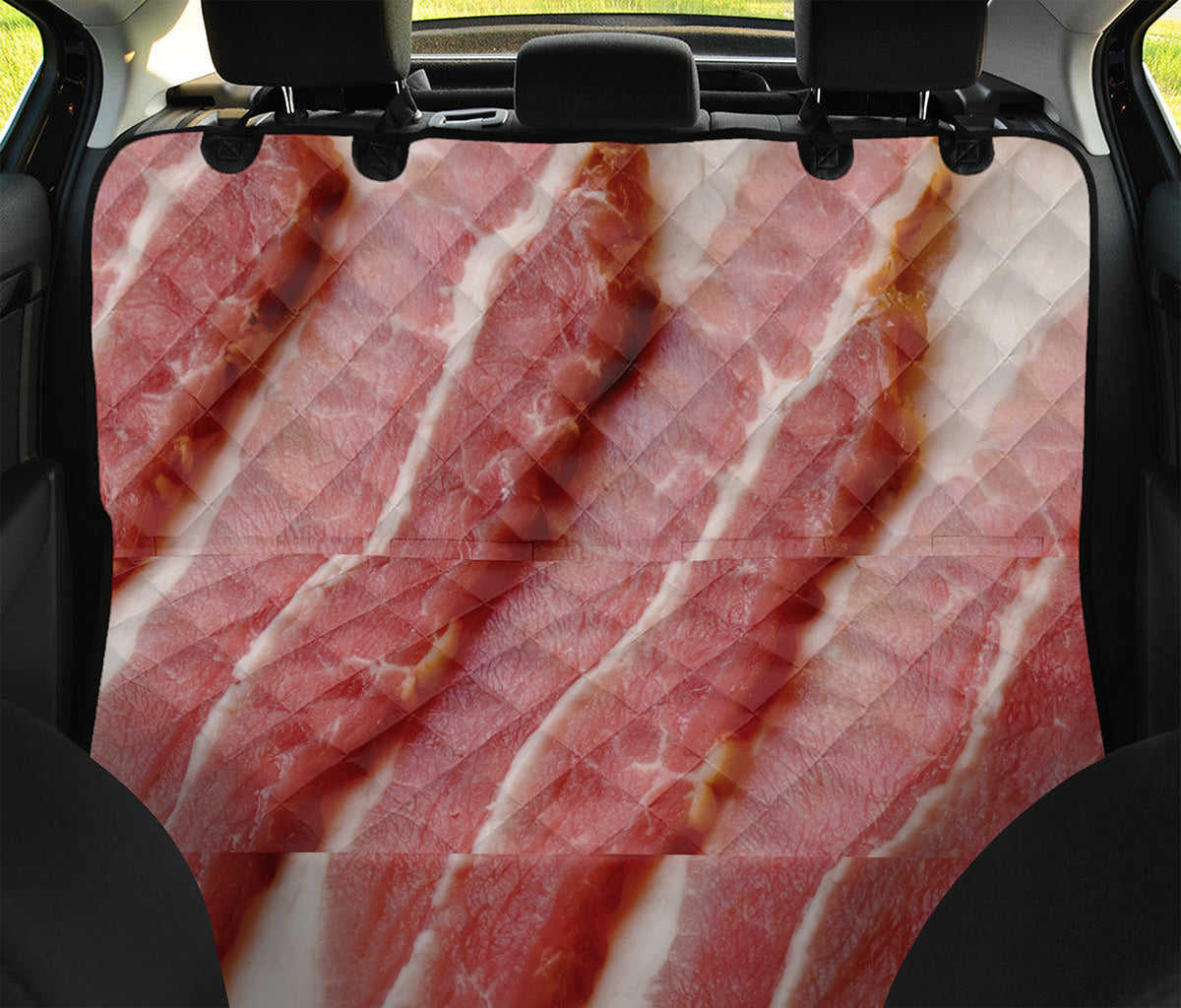 Raw Bacon Print Pet Car Back Seat Cover