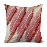 Raw Bacon Print Pillow Cover