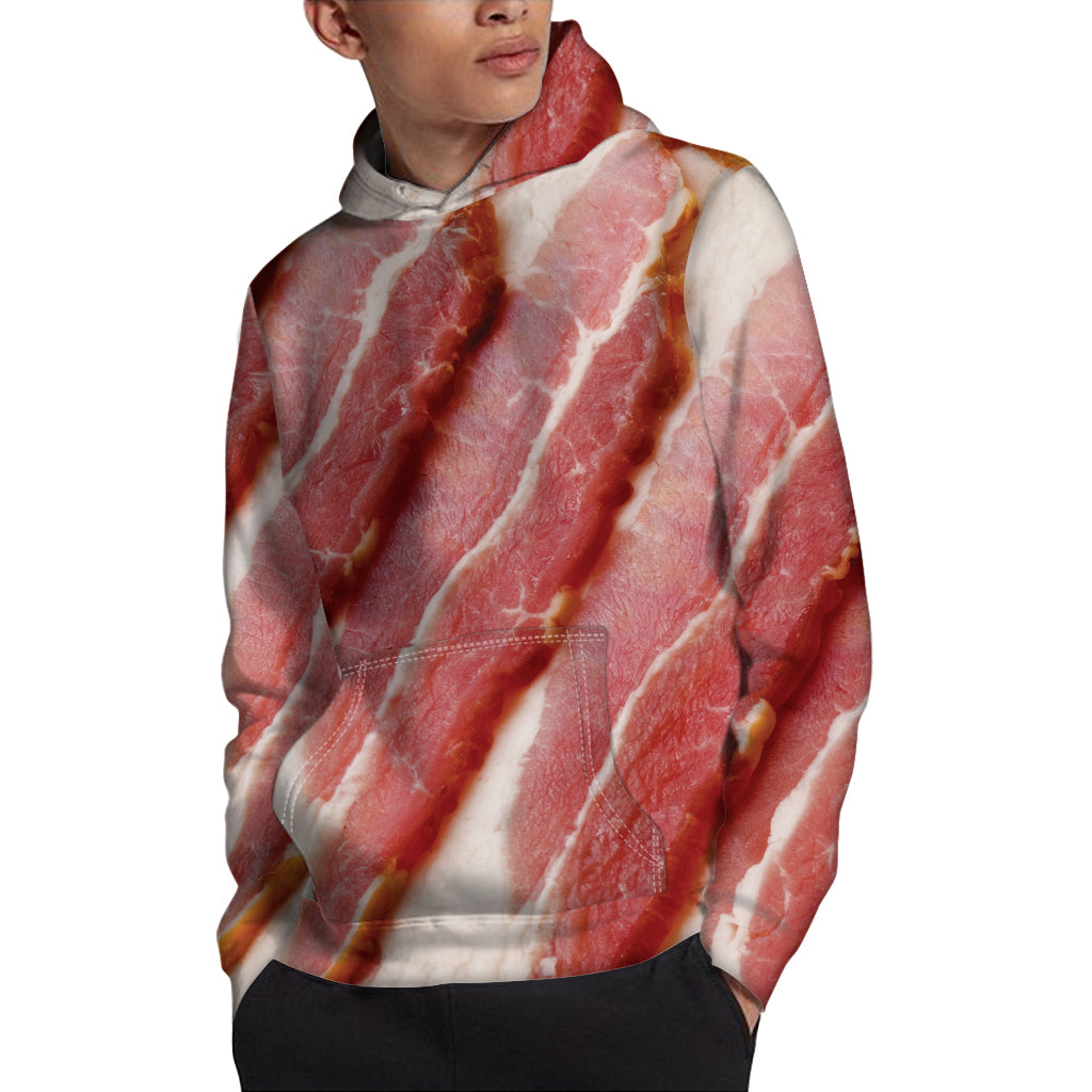 Raw Bacon Print Pullover Hoodie