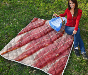 Raw Bacon Print Quilt