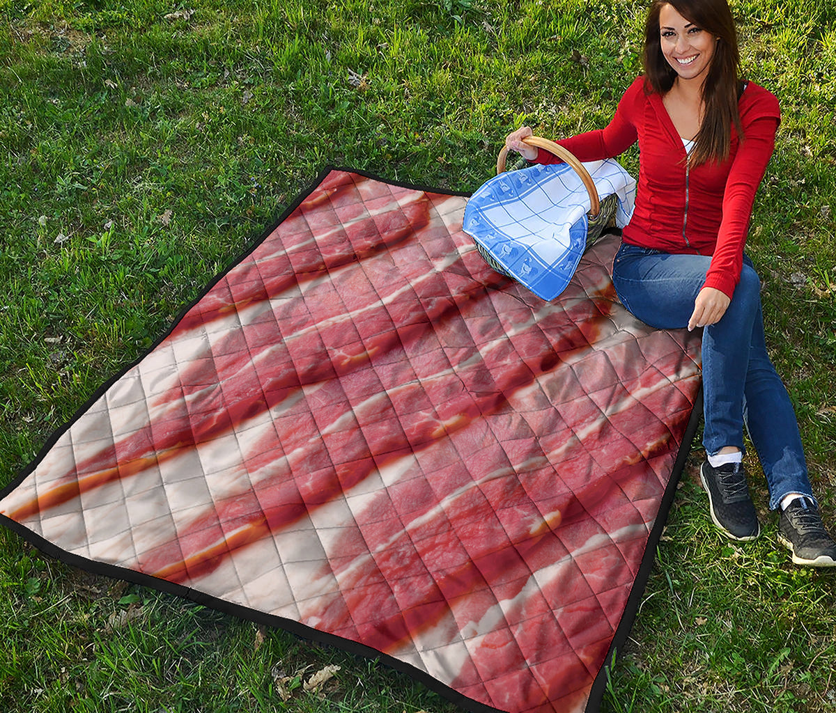 Raw Bacon Print Quilt