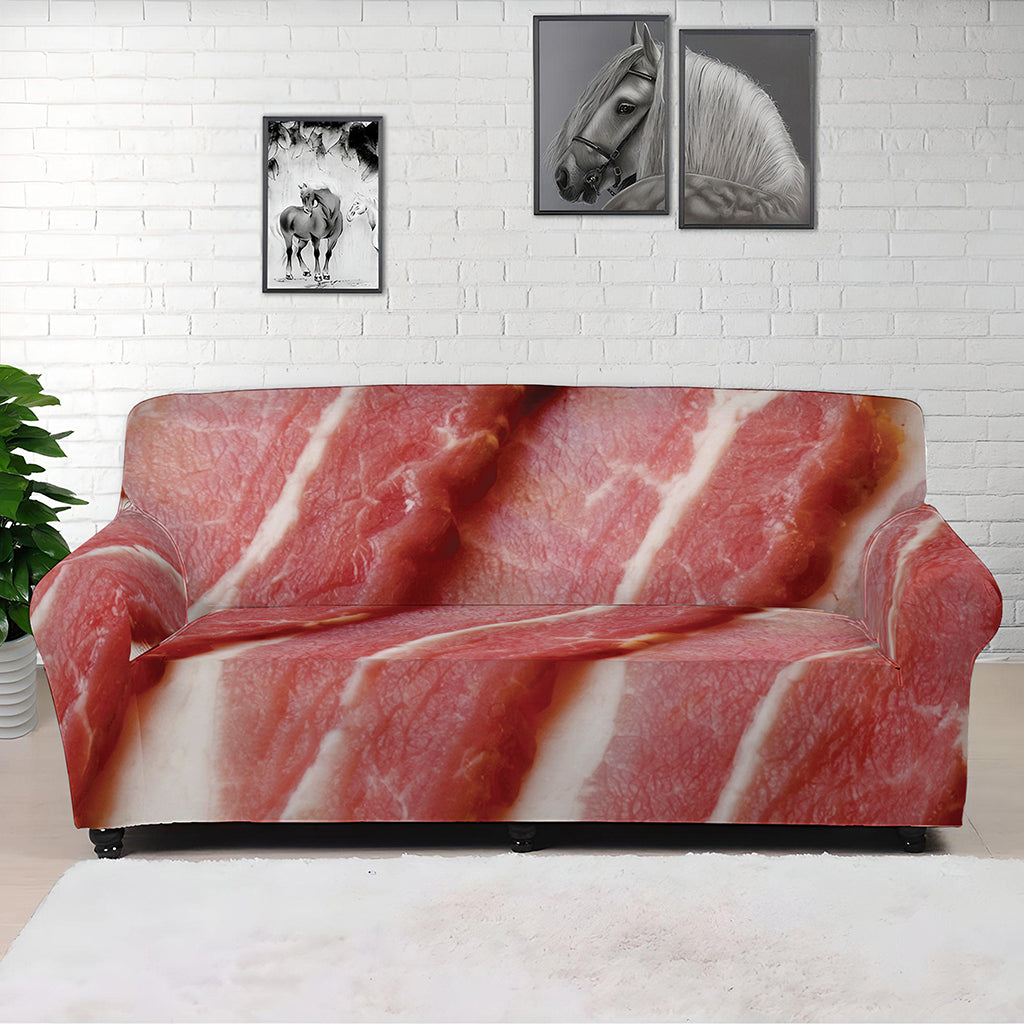 Raw Bacon Print Sofa Cover