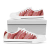 Raw Bacon Print White Low Top Shoes