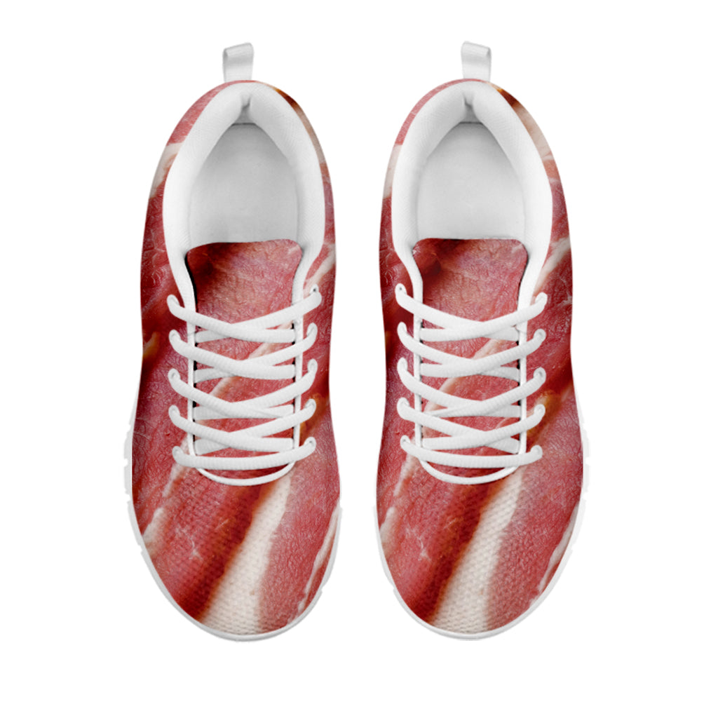 Raw Bacon Print White Sneakers