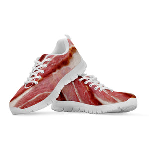 Raw Bacon Print White Sneakers