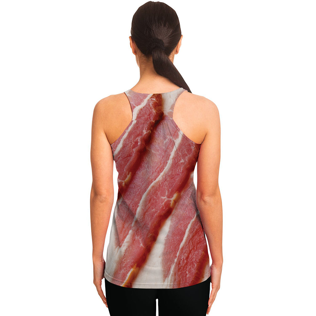 Raw Bacon Print Women's Racerback Tank Top