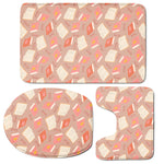 Reading Books And Glasses Pattern Print 3 Piece Bath Mat Set