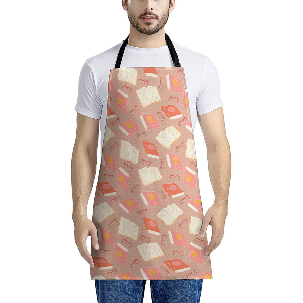 Reading Books And Glasses Pattern Print Apron