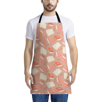 Reading Books And Glasses Pattern Print Apron