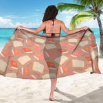 Reading Books And Glasses Pattern Print Beach Sarong Wrap