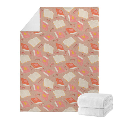 Reading Books And Glasses Pattern Print Blanket