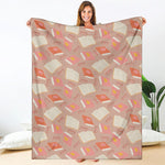 Reading Books And Glasses Pattern Print Blanket