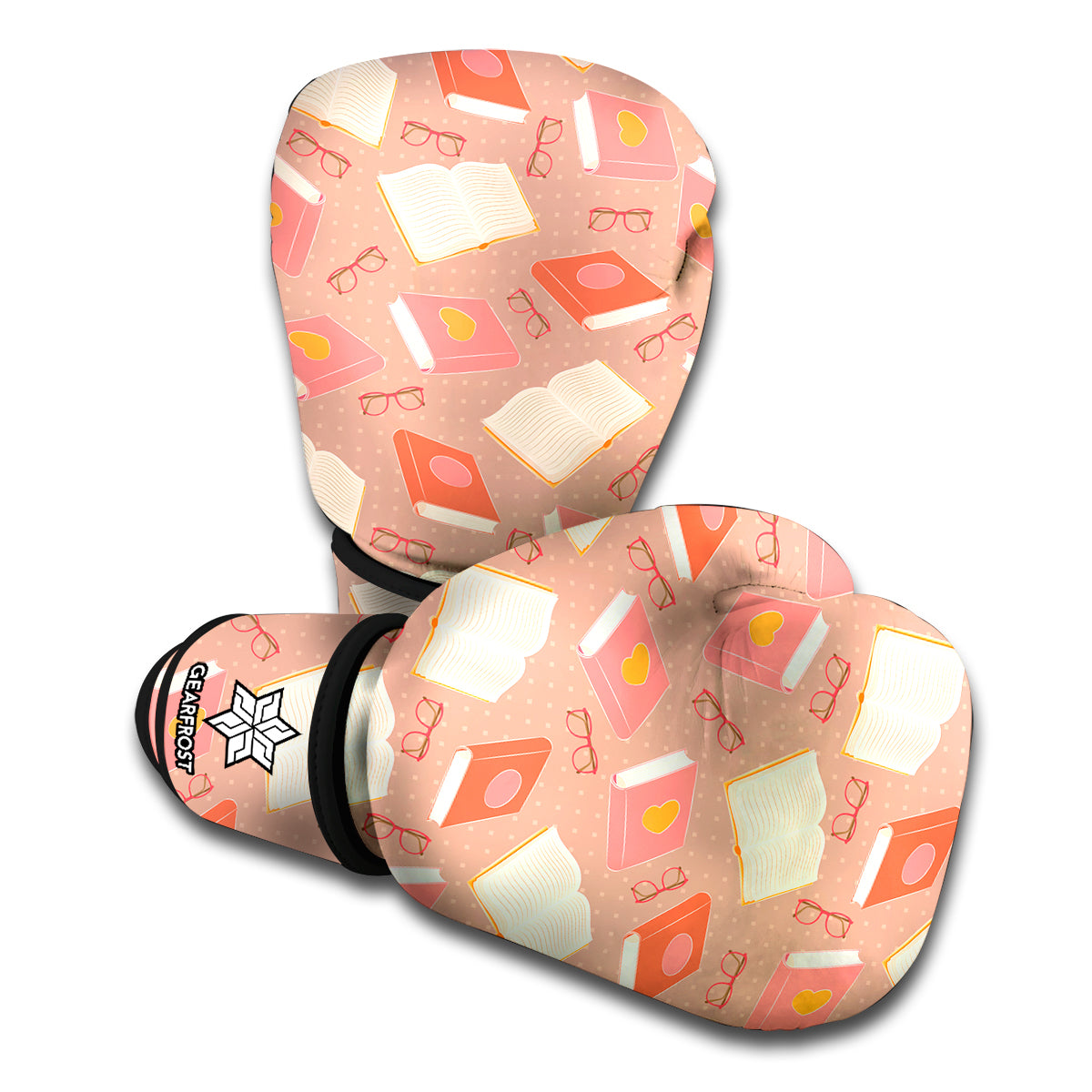 Reading Books And Glasses Pattern Print Boxing Gloves