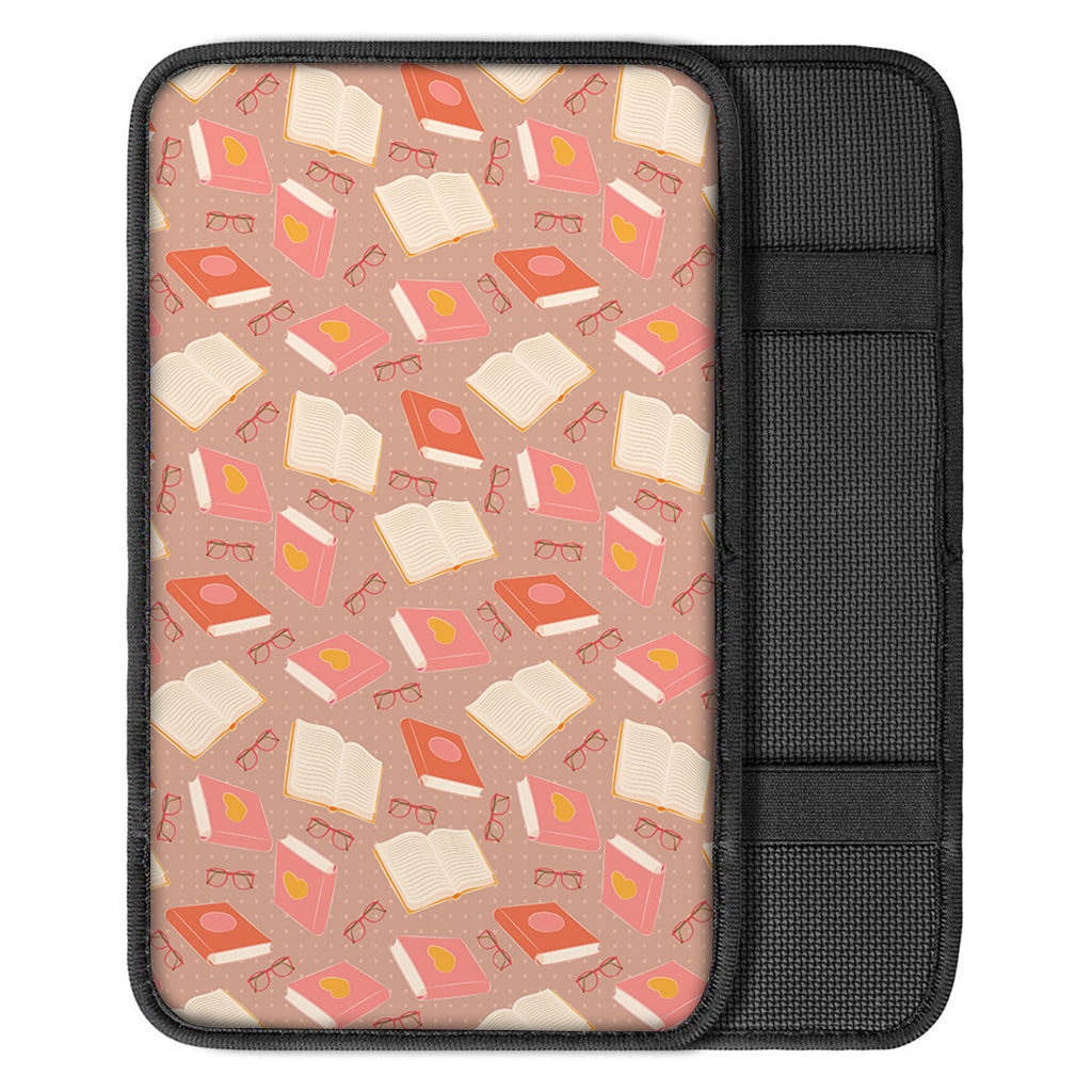 Reading Books And Glasses Pattern Print Car Center Console Cover
