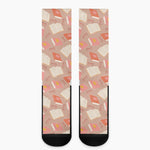 Reading Books And Glasses Pattern Print Crew Socks