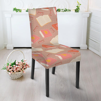 Reading Books And Glasses Pattern Print Dining Chair Slipcover