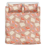Reading Books And Glasses Pattern Print Duvet Cover Bedding Set