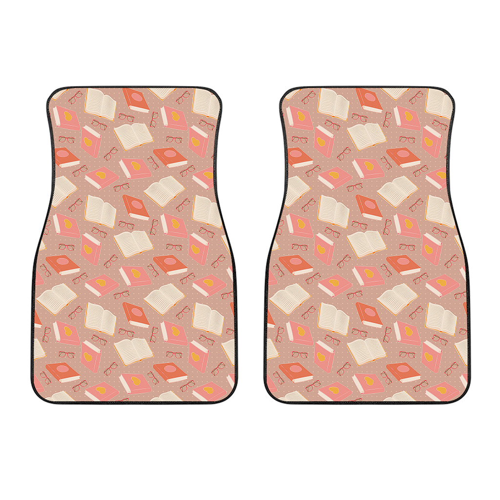 Reading Books And Glasses Pattern Print Front Car Floor Mats