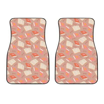 Reading Books And Glasses Pattern Print Front Car Floor Mats