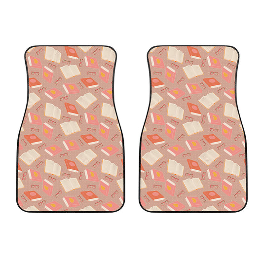 Reading Books And Glasses Pattern Print Front Car Floor Mats