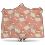 Reading Books And Glasses Pattern Print Hooded Blanket