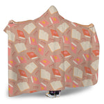 Reading Books And Glasses Pattern Print Hooded Blanket