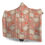 Reading Books And Glasses Pattern Print Hooded Blanket