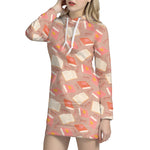 Reading Books And Glasses Pattern Print Hoodie Dress