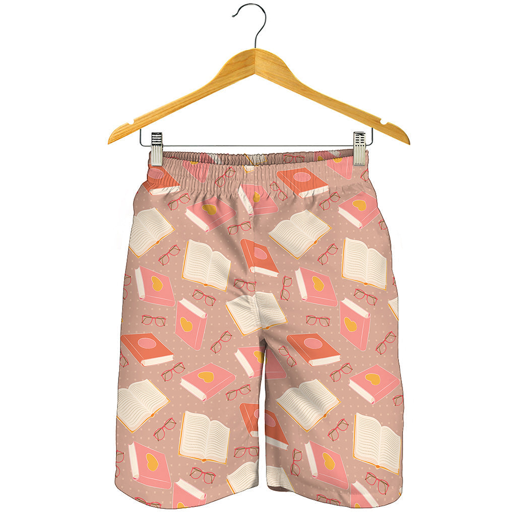 Reading Books And Glasses Pattern Print Men's Shorts