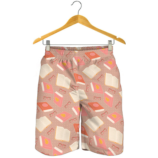 Reading Books And Glasses Pattern Print Men's Shorts