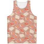 Reading Books And Glasses Pattern Print Men's Tank Top