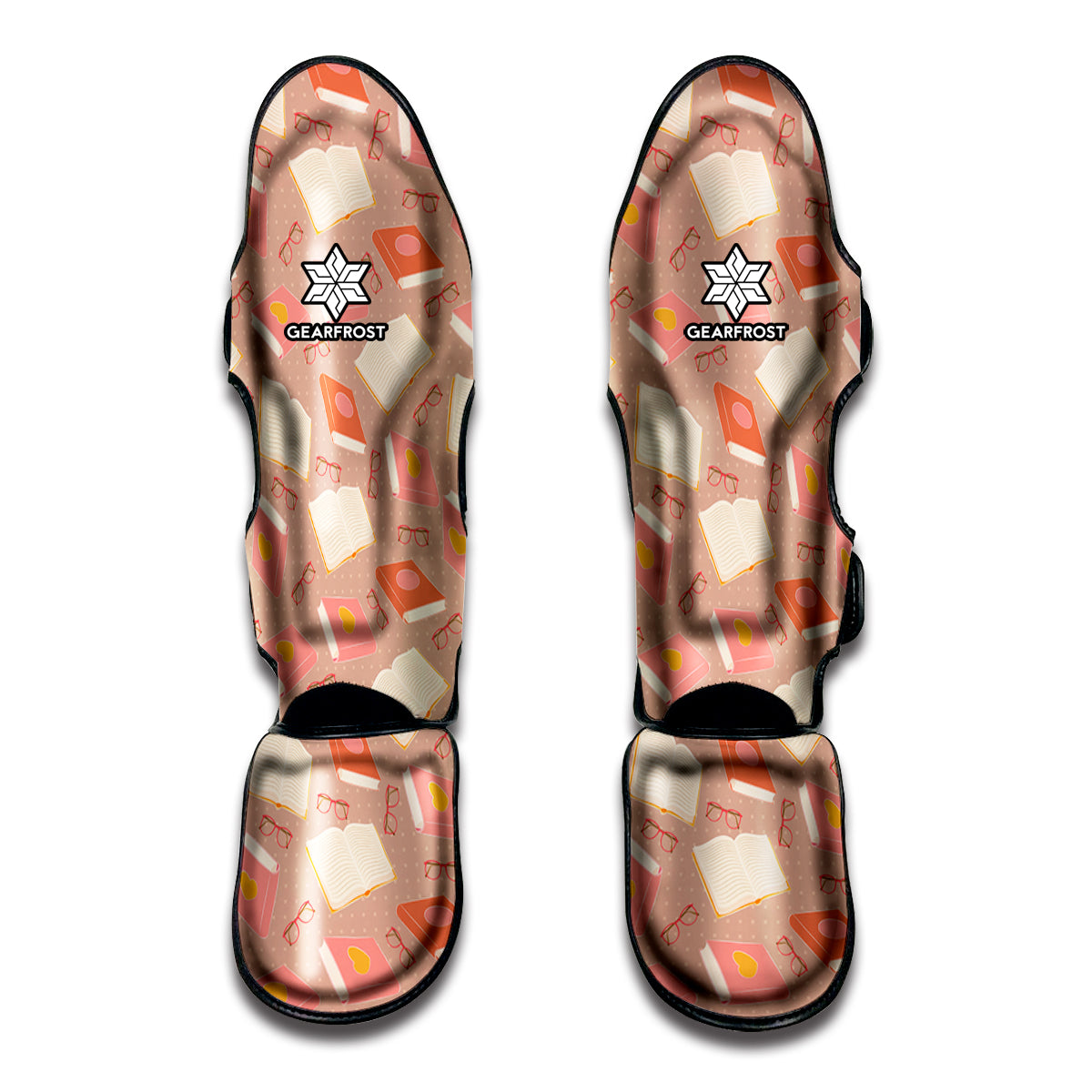 Reading Books And Glasses Pattern Print Muay Thai Shin Guard