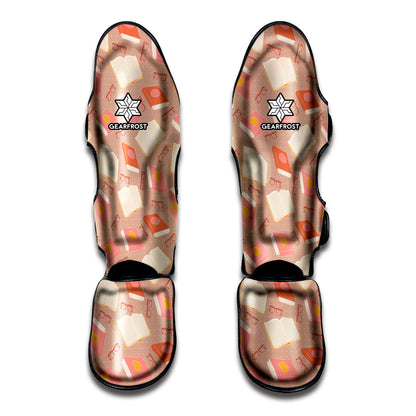 Reading Books And Glasses Pattern Print Muay Thai Shin Guard