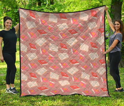 Reading Books And Glasses Pattern Print Quilt