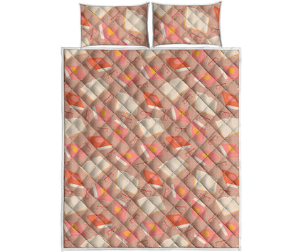 Reading Books And Glasses Pattern Print Quilt Bed Set