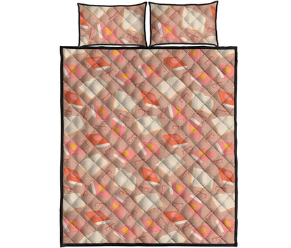Reading Books And Glasses Pattern Print Quilt Bed Set