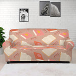 Reading Books And Glasses Pattern Print Sofa Cover