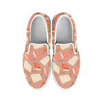 Reading Books And Glasses Pattern Print White Slip On Shoes