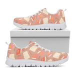 Reading Books And Glasses Pattern Print White Sneakers