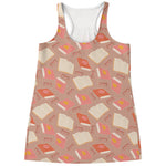 Reading Books And Glasses Pattern Print Women's Racerback Tank Top