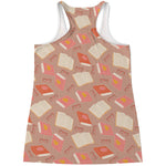 Reading Books And Glasses Pattern Print Women's Racerback Tank Top