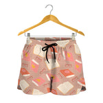 Reading Books And Glasses Pattern Print Women's Shorts